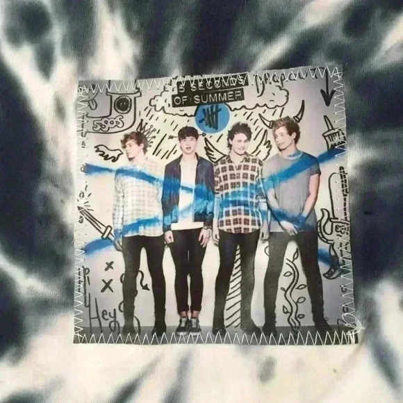 New! Tie dye 5 Seconds of Summer T-shirt - Picture 2 of 3